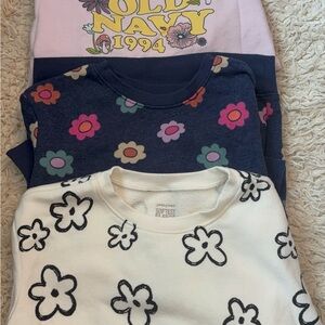 Old Navy Floral Graphic Sweatshirts Trio